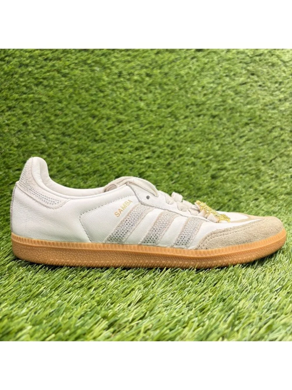 Adidas Samba OG Womens Size 7 White Gum Athletic Leather Walking Shoes Sneakers